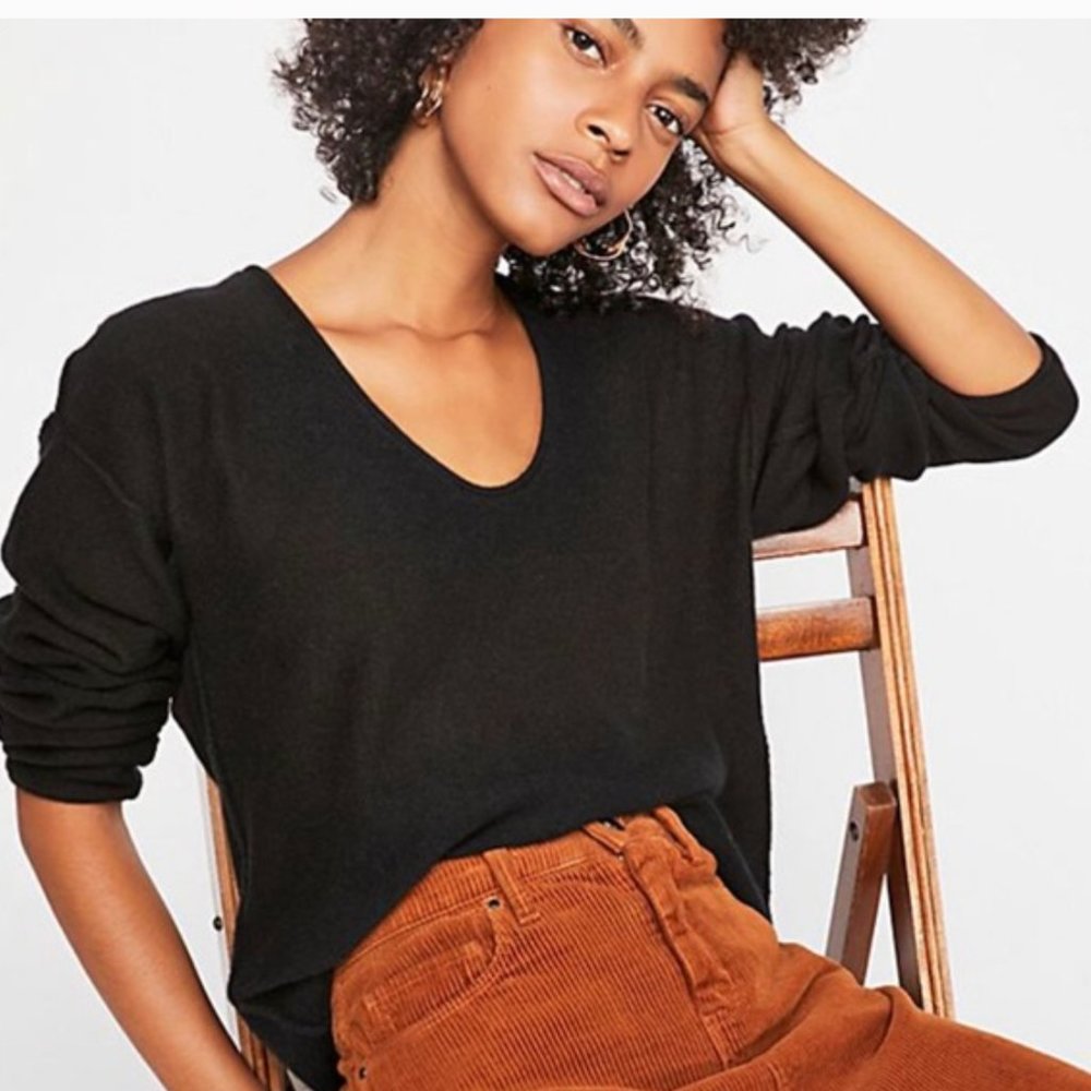 Free People Cashmere V-Neck Sweater